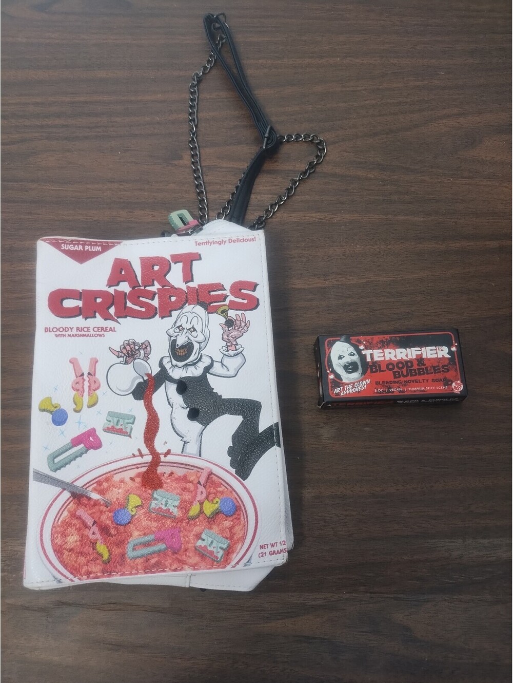 Terrifier Art The Clown Crispies Cereal Crossbody Bag Spirit Halloween